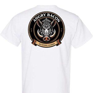 Angry Bacon Hunting Guides Hog Hunting Short Sleeve T-Shirt
